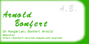 arnold bonfert business card